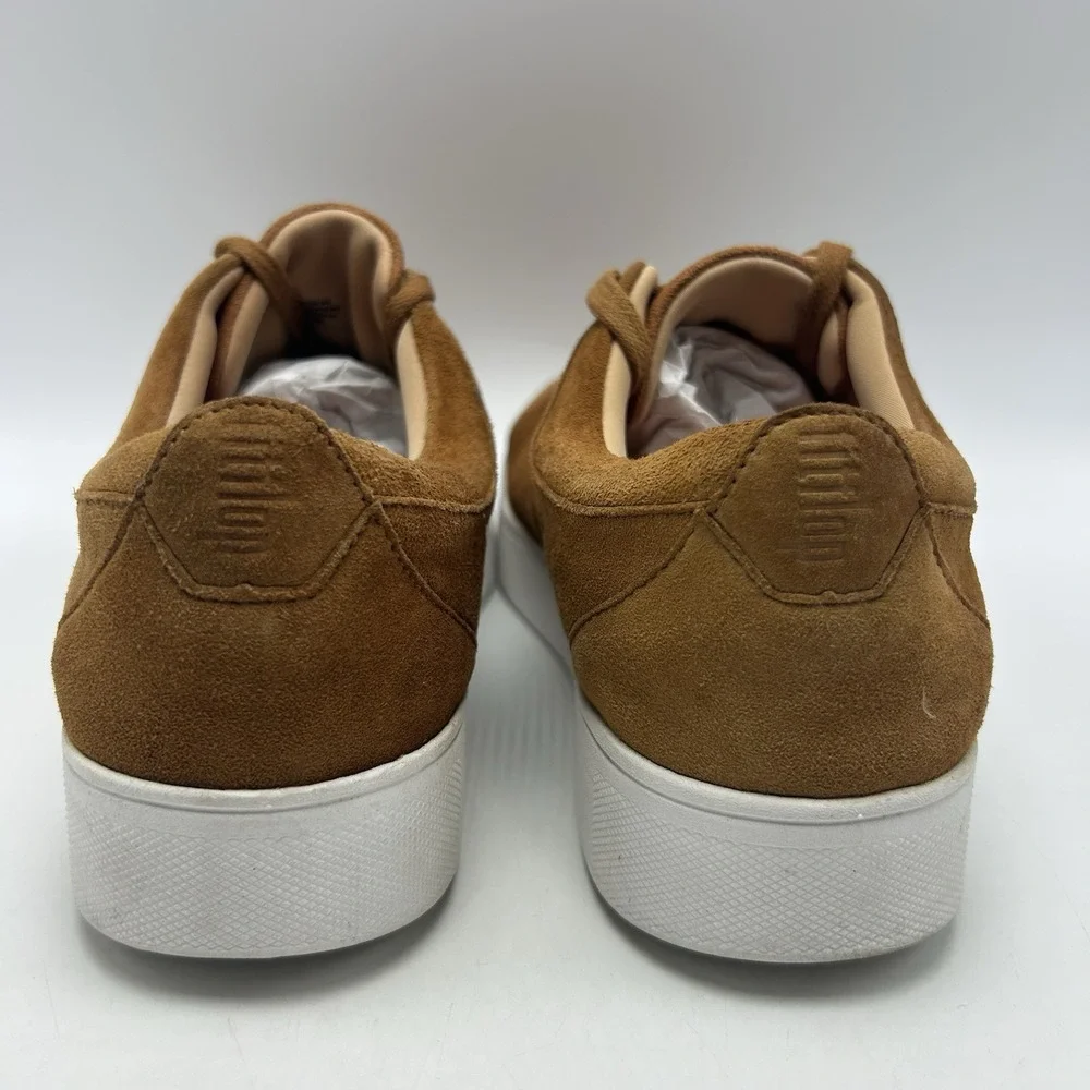 Fitflop Sneakers Womens 9 Rally Brown Suede Leather Casual Fashion Lace Up Read